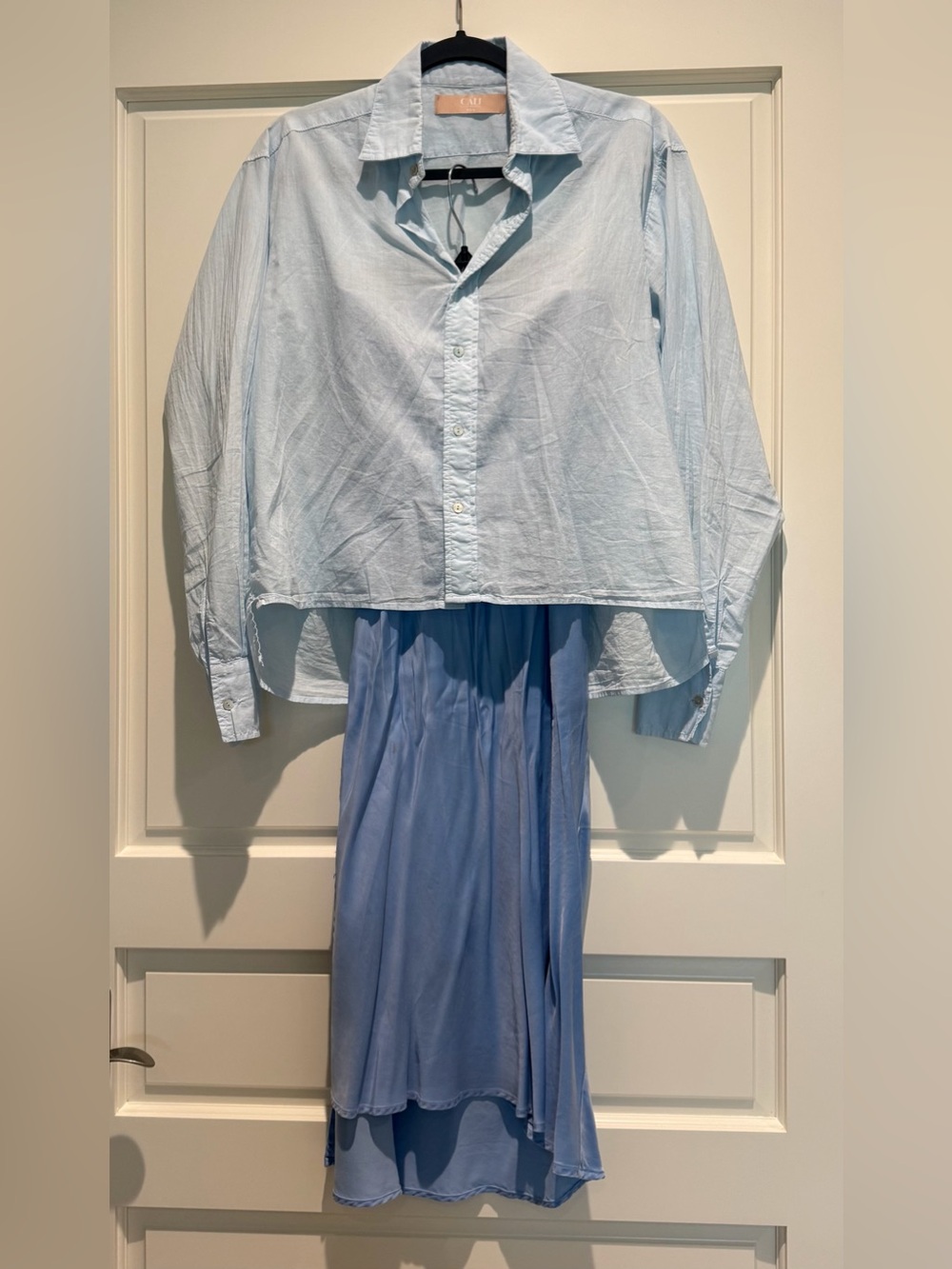 Gorgeous Cali Dreaming Cropped Blouse and Skirt - S/M - Ice Blue